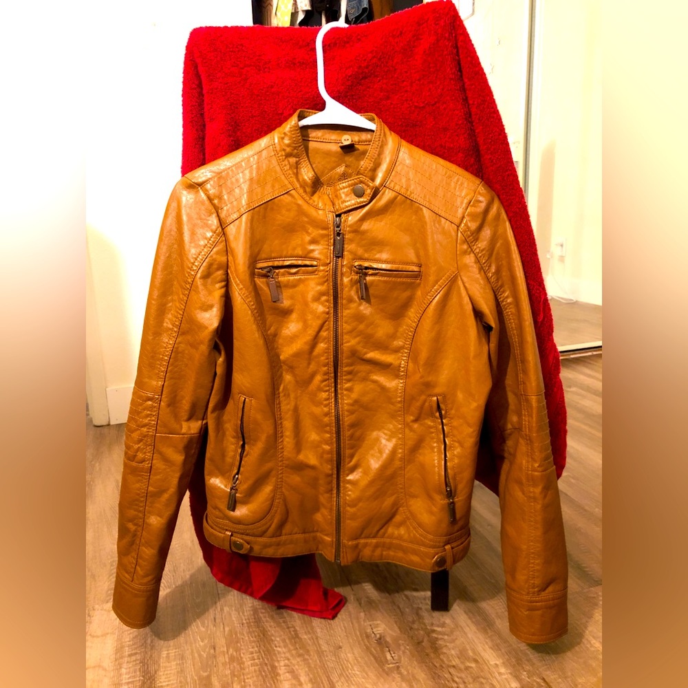 Beige Leather Jacket